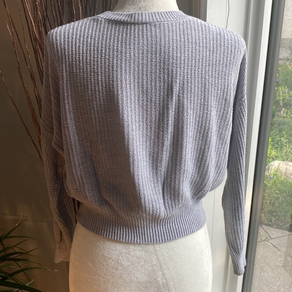 Garage Small Knit Grey Crop Light Sweater - Picture 2 of 4